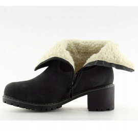 Cizme negre izolate cu miel negru NC726 Negru 1