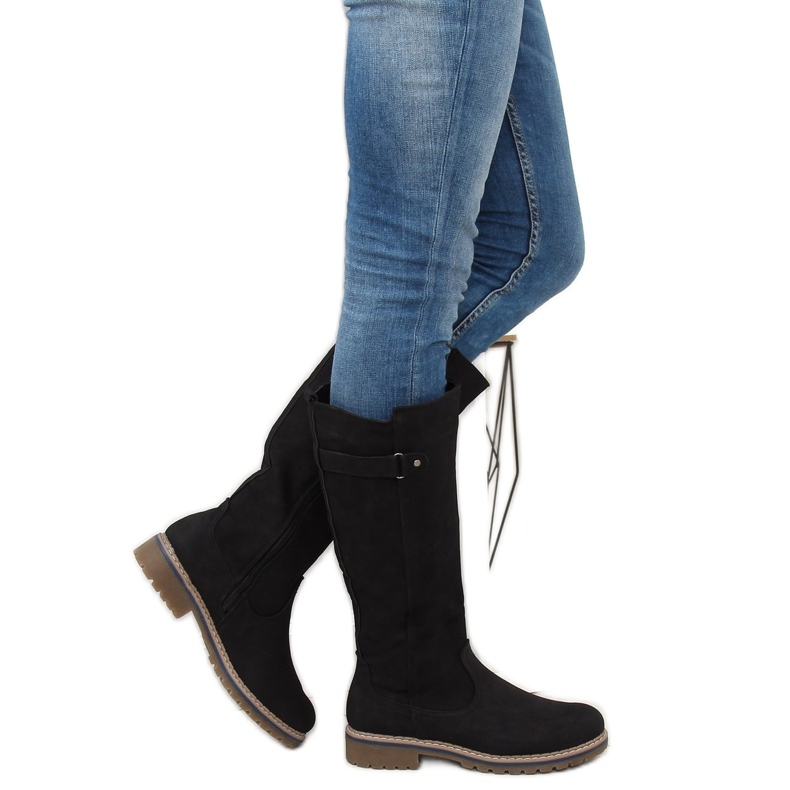 Ghete negre din lemn GD-WL-07 Negru 1