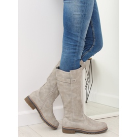 Cizme din lemn bej GD-WL-07 Bej gri 1 Cizme din lemn bej GD-WL-07 Bej gri 1