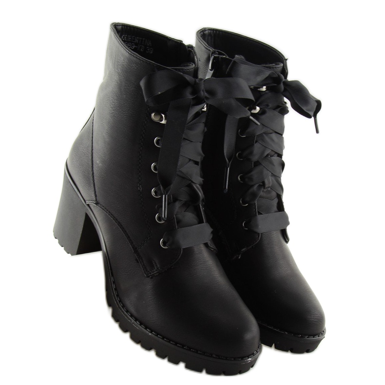 Muncitori negri cu toc înalt B2889-KB Negru 2