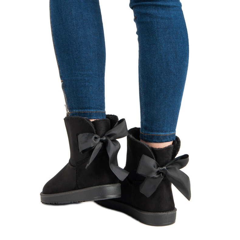 Cizme de zăpadă cu coadă roll up negru 2