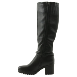 Cizme negre FILIPPO 476 pe stâlp negru 2