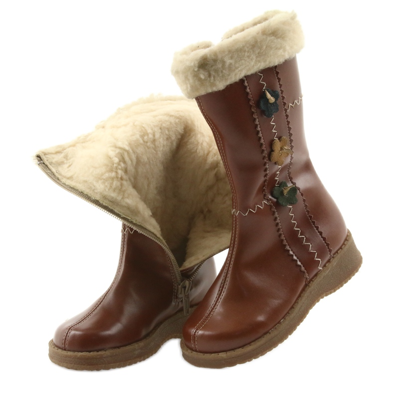 Zawadka Cizme de fete cu blană Zawatka maro 4 Zawadka Cizme de fete cu blană Zawatka maro 4