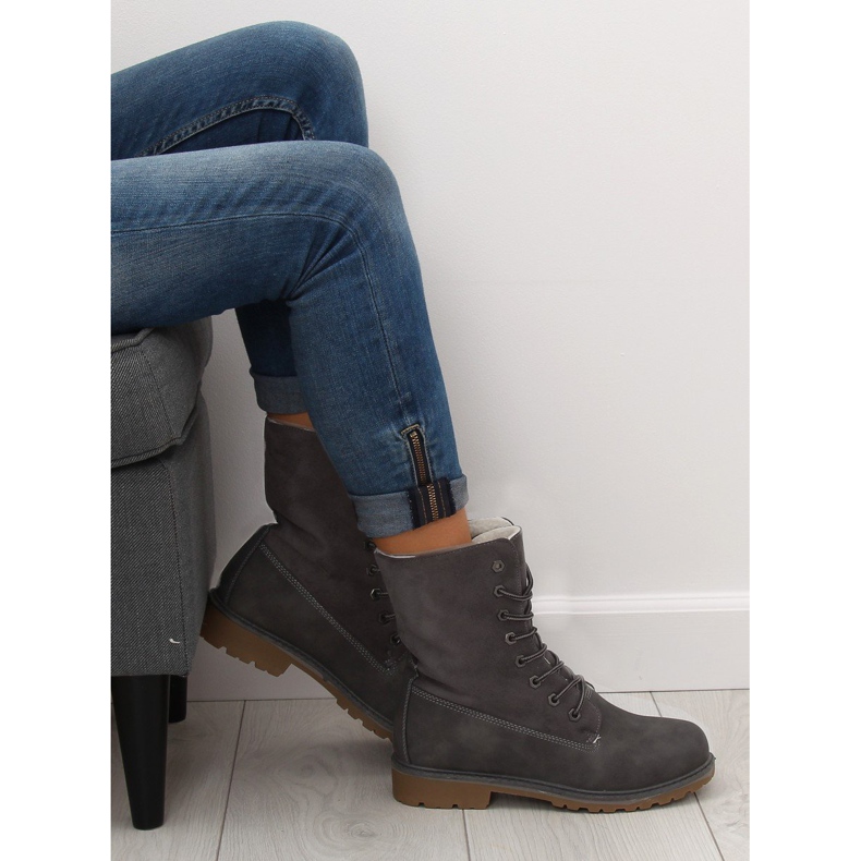 Cizme din lemn gri gri 1123-PA Gri 1