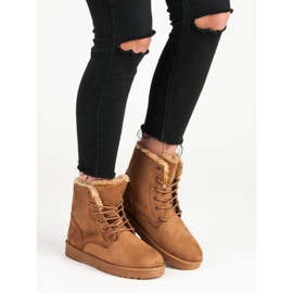 Forever Folie Cizme calde din piele intoarsa maro 2