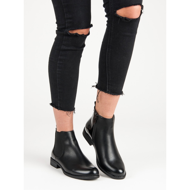 J. Star Cizme Chelsea clasice negru 1