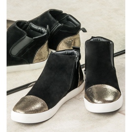 J. Star Adidași de damă eleganți negru galben 2