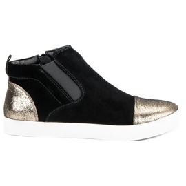 J. Star Adidași de damă eleganți negru galben 1