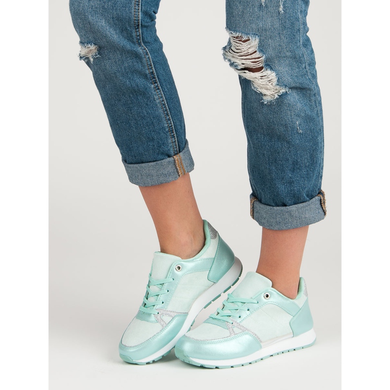 Încălțăminte sport cu șiret alb gri verde 2