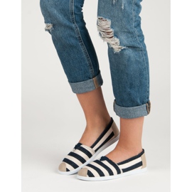 Comer Sliponi cu dungi alb maro multicolor 2