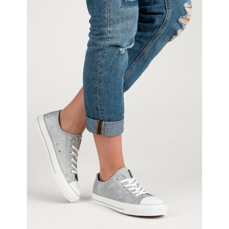 Adidași cu sclipici gri 1