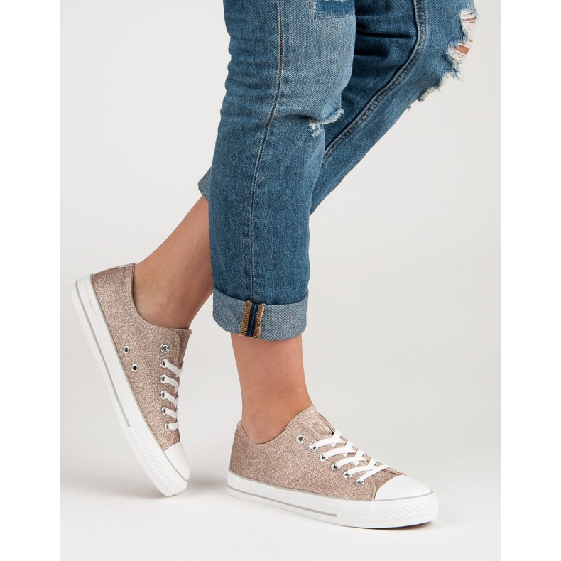 Adidași cu sclipici galben 1