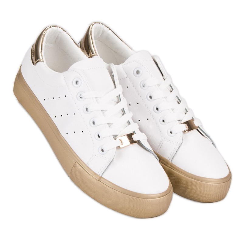 Încălțăminte sport confortabilă alb galben 2 Încălțăminte sport confortabilă alb galben 2