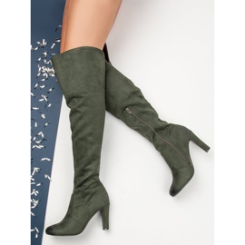 Cizme VINCEZA cu toc înalt verde 2 Cizme VINCEZA cu toc înalt verde 2