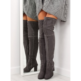 Cizme peste genunchi gri NC221 Gri 1