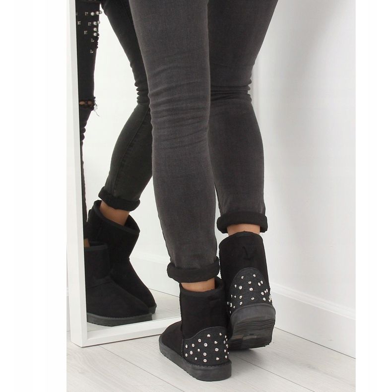 Cizme negre de zăpadă pentru femei M297 Negre negru 1 Cizme negre de zăpadă pentru femei M297 Negre negru 1