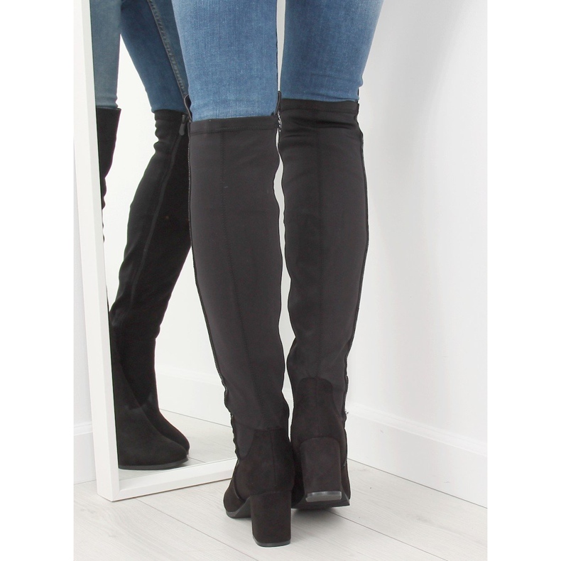 Cizme negre cu toc înalt 0-278 Negre negru 2