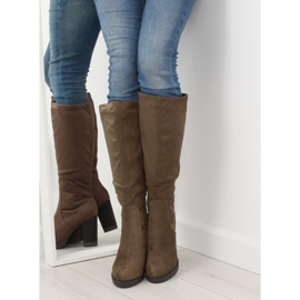 Cizme cu toc kaki 7290 Kaki 1 Cizme cu toc kaki 7290 Kaki 1