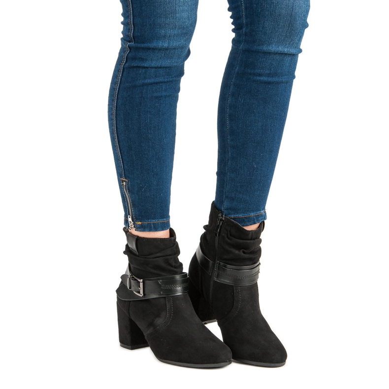 Nio Nio Ghete negre din piele intoarsa negru 2