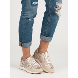 Pantofi sport la modă galben roz 1