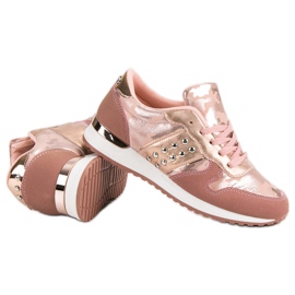 Pantofi sport la modă galben roz 1 Pantofi sport la modă galben roz 1