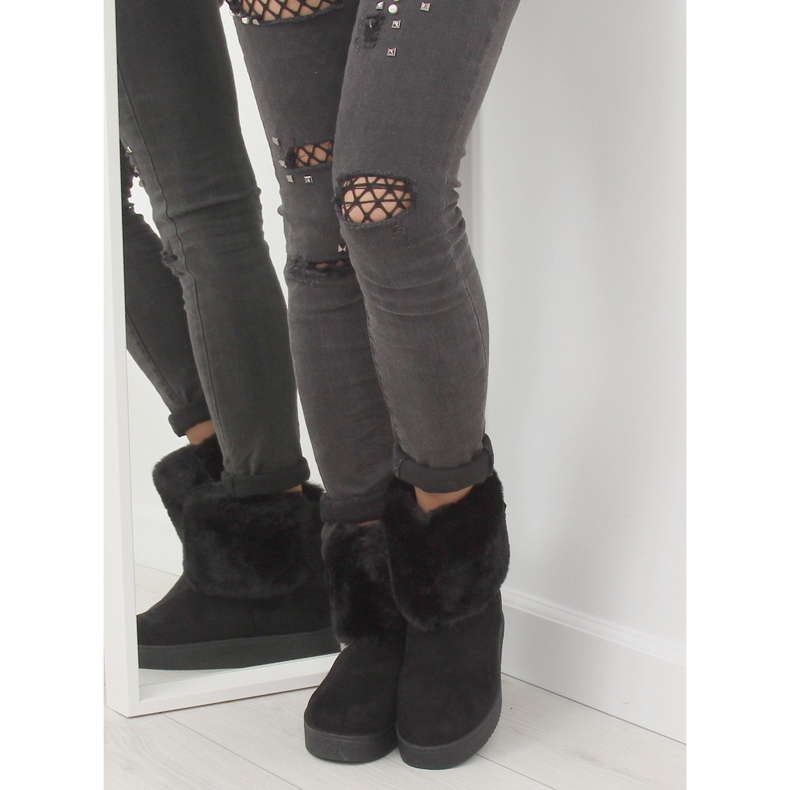 LV58 Cizme negre de zăpadă pentru femei negre negru 1