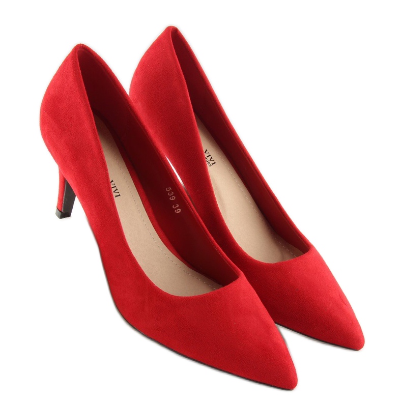 Pompele pe un stiletto roșu 539 roșu roşu 1