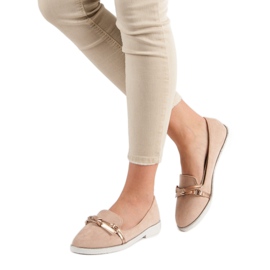 Emaks Mocasini din piele de căprioară roz 2