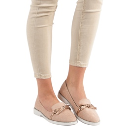 Emaks Mocasini din piele de căprioară roz 1