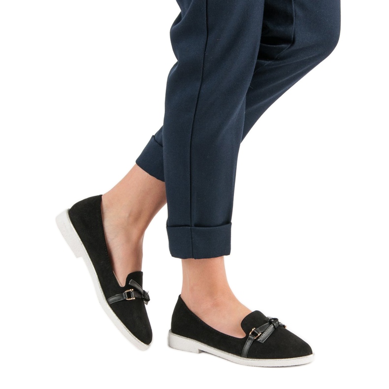 Emaks Mocasini din piele de căprioară negru 1