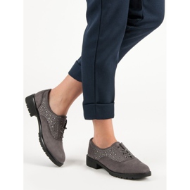 Pantofi din piele de căprioară gri 2