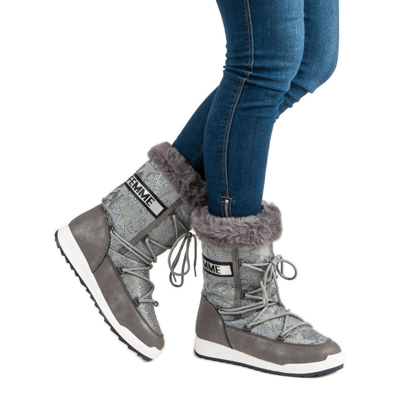 Ghete de zăpadă înalte gri 2