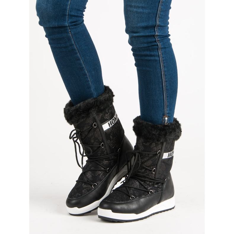 Ghete de zăpadă înalte negru 1