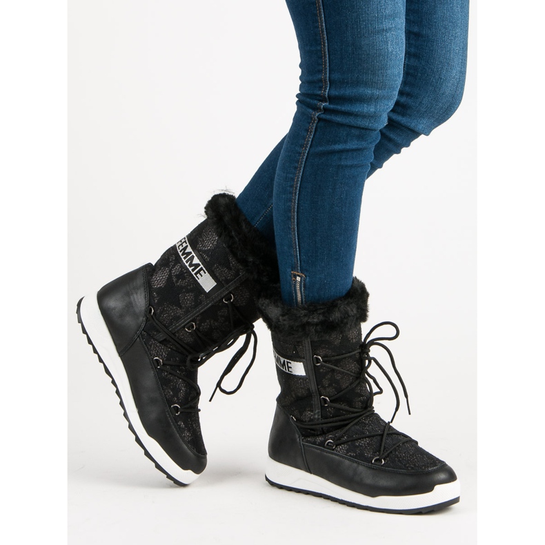 Ghete de zăpadă înalte negru 2