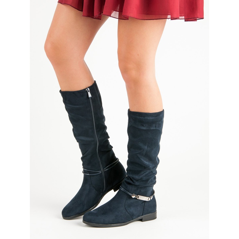 SDS Cizme înalte genunchi albastru albastru marin 1