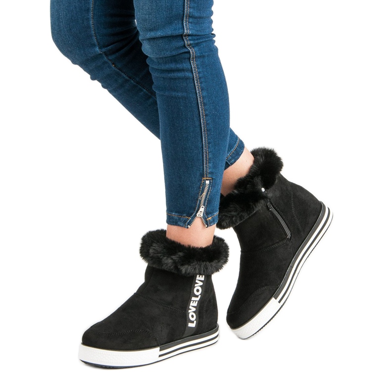 Ideal Shoes Adidași înalți izolați negru 2