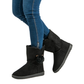 Mukluki cu piele de oaie negru 1 Mukluki cu piele de oaie negru 1