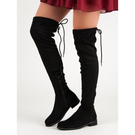 Super Me Cizme peste genunchi la modă negru 1 Super Me Cizme peste genunchi la modă negru 1