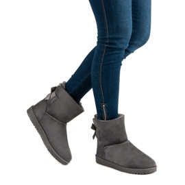 Queentina Mukluki gri cu arc 2