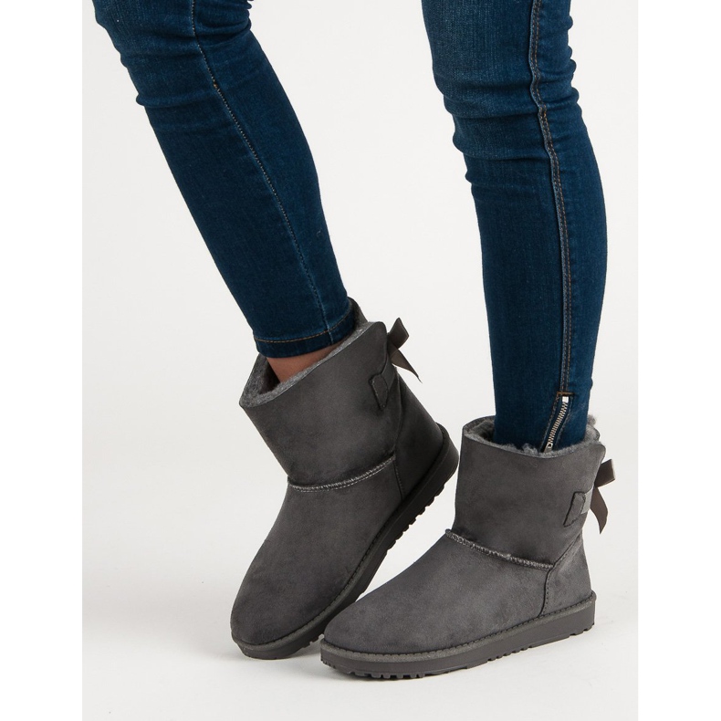 Queentina Mukluki gri cu arc 1