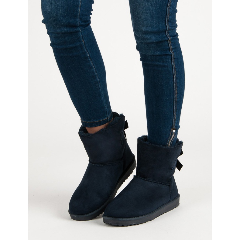 Queentina Mukluki albastru marin cu arc 1