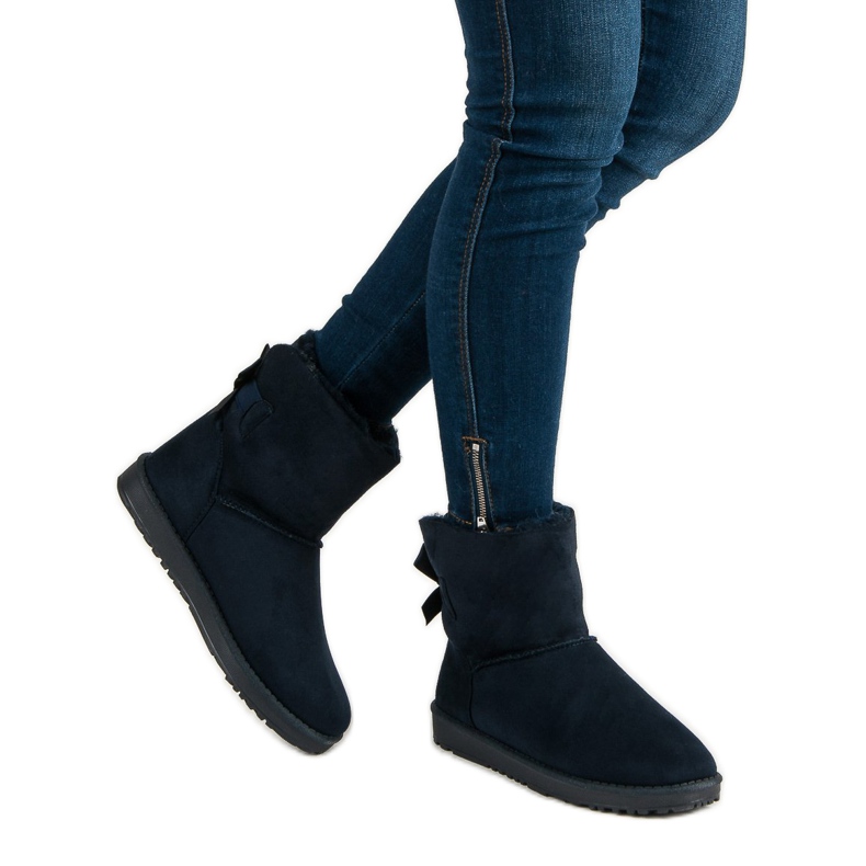 Queentina Mukluki albastru marin cu arc 2