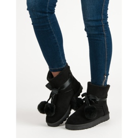 Mukluki negru cu pompe 1 Mukluki negru cu pompe 1