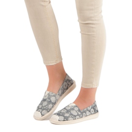 Small Swan Espadrile la modă gri 1