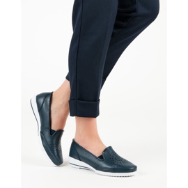 Încălțăminte ajurată din piele VINCEZA albastru 1