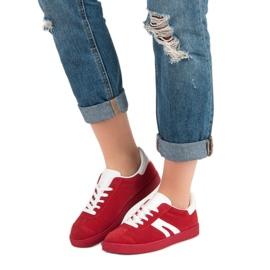 Adidași McKeylor din piele de căprioară roșu 1