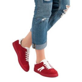 Adidași McKeylor din piele de căprioară roșu 2