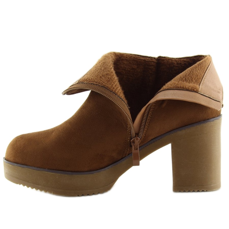 Ghete pe călcâi stabil camel YL96009 Camel maro 1