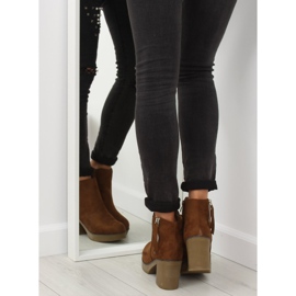 Ghete pe călcâi stabil camel YL96009 Camel maro 7