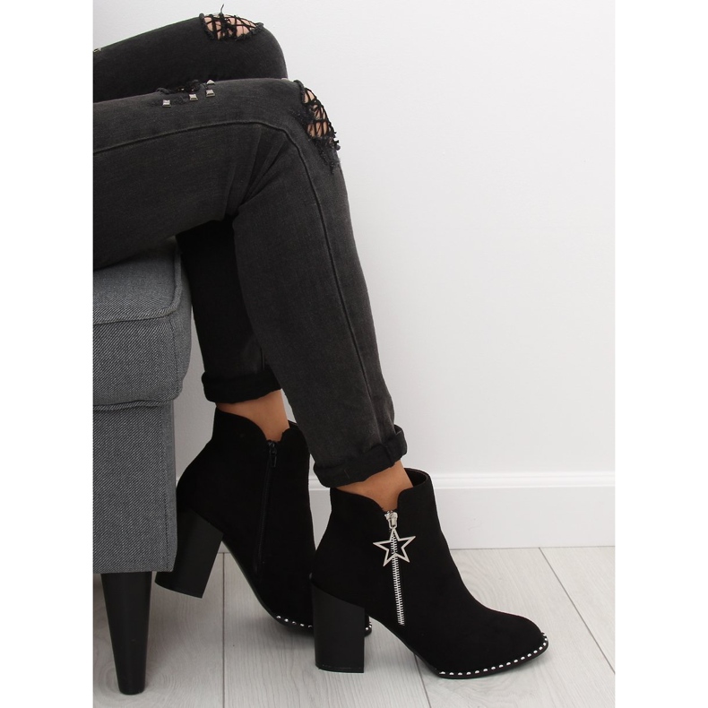 Ghete pe toc stabil negru 8576-2 Negru 1